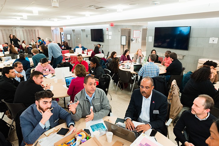 people mingling at an event